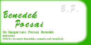 benedek pocsai business card